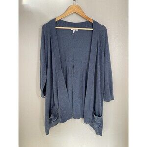 dELiA's VINTAGE Junior's Size XL 3/4 Sleeve BLUE/Gray Cardigan Y2K Sweater